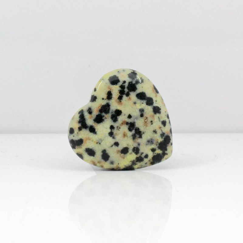 Dalmatian Jasper Heart Gemstone Car Vent Clip 3/4"