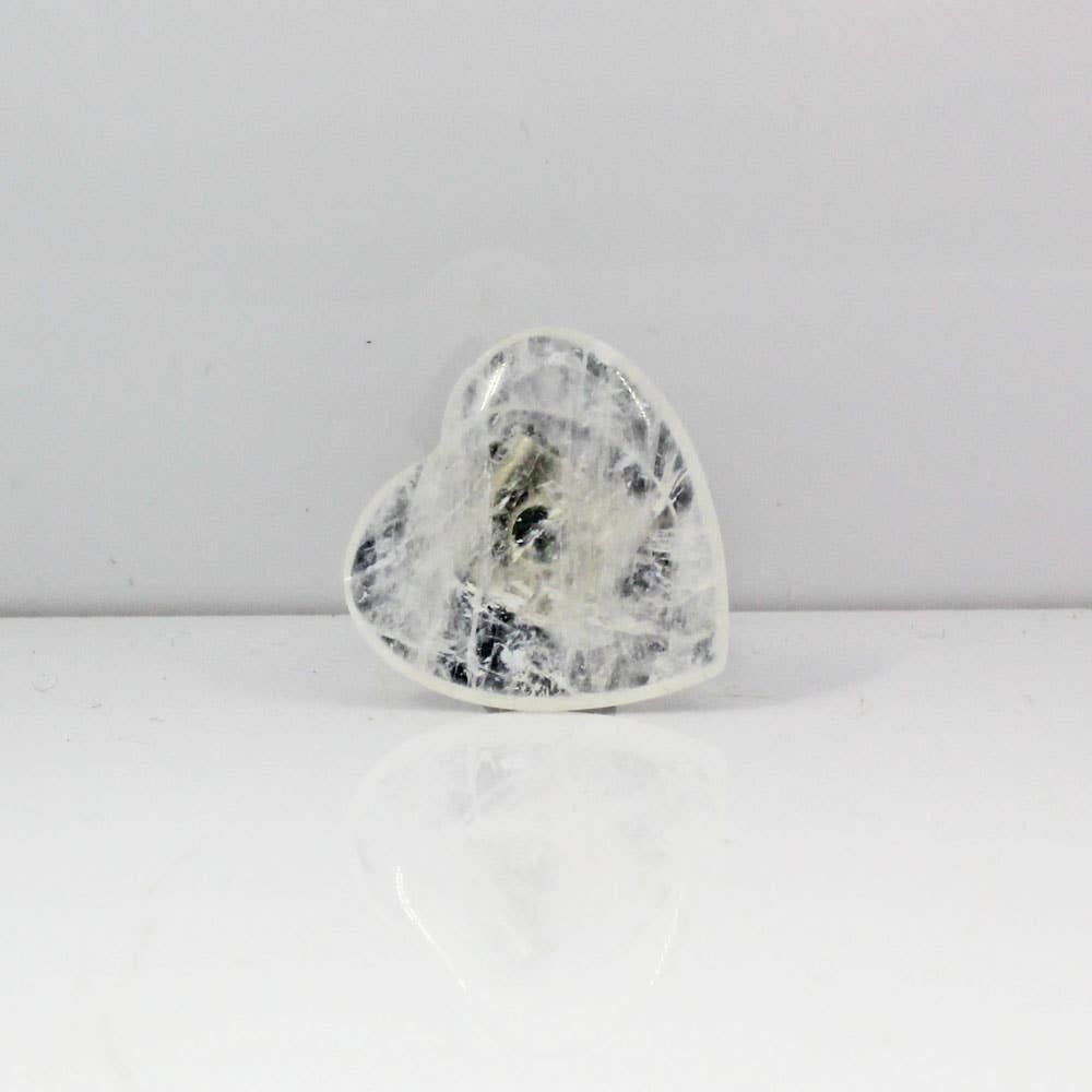 Clear Quartz Heart Gemstone Car Vent Clip 3/4"
