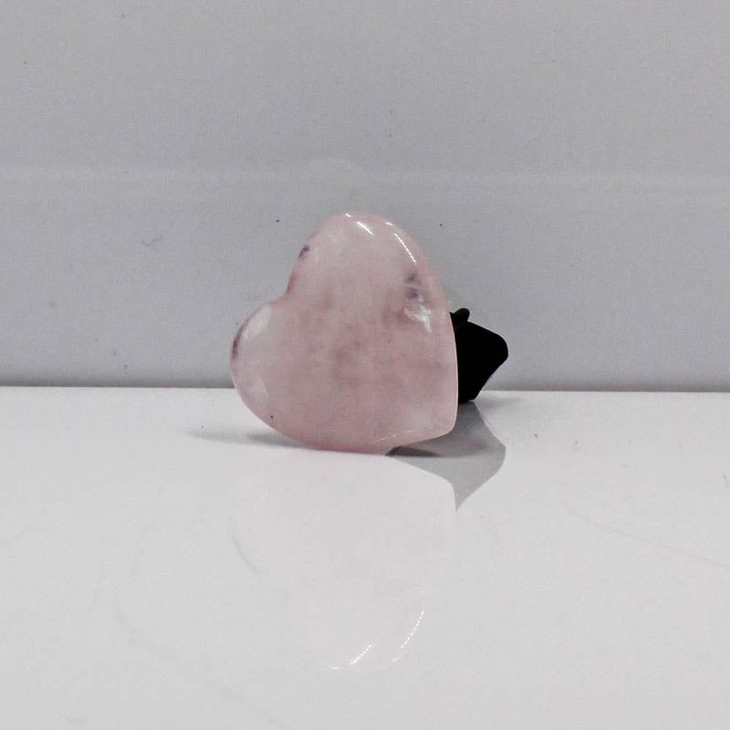 Rose Quartz Gemstone Heart Car Vent Clip 3/4"