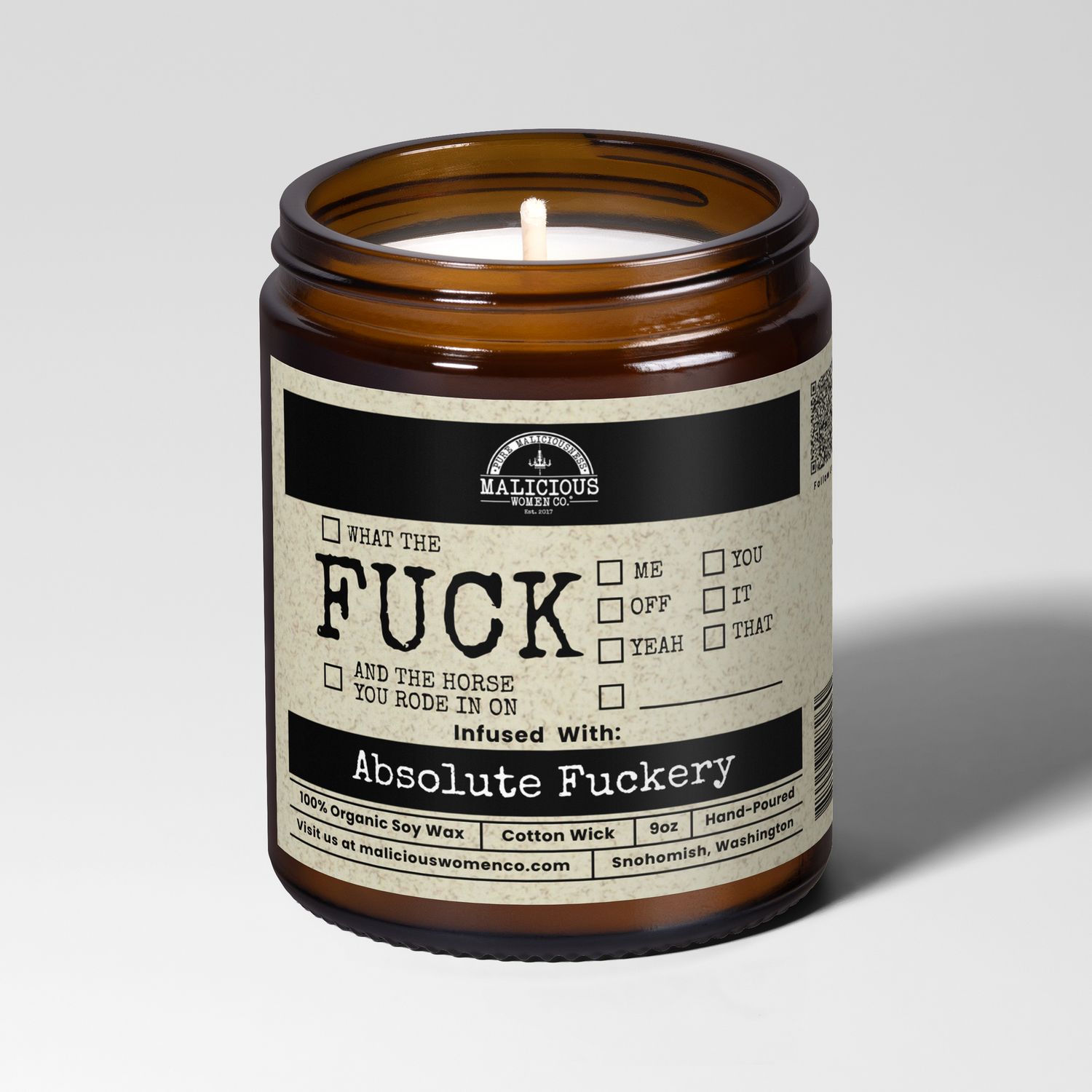 All The Fucks | 9oz Funny Candle | Malicious Women Co