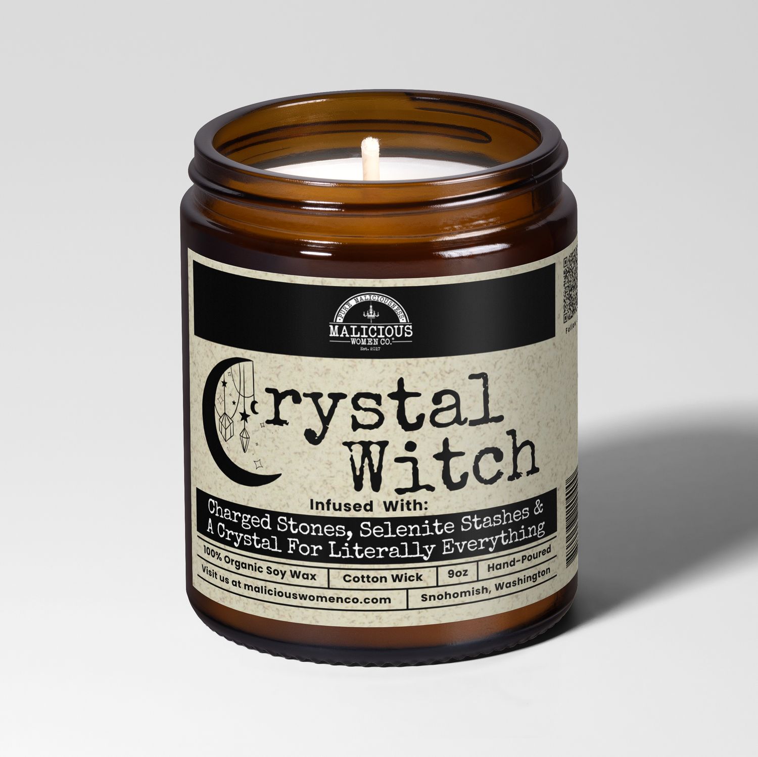 Crystal Witch | 9oz Witch Candle | Malicious Women Co