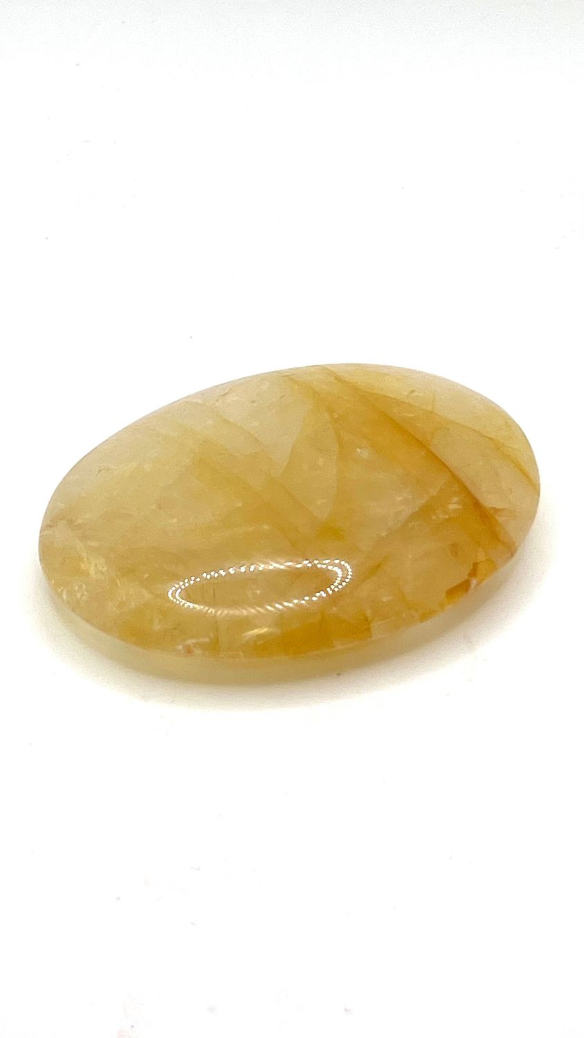 Golden Healing Quartz Palm Stone 4-5"