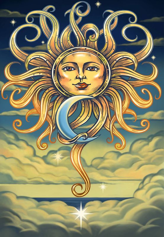 3D Intertwined Sun And Moon Tapestry