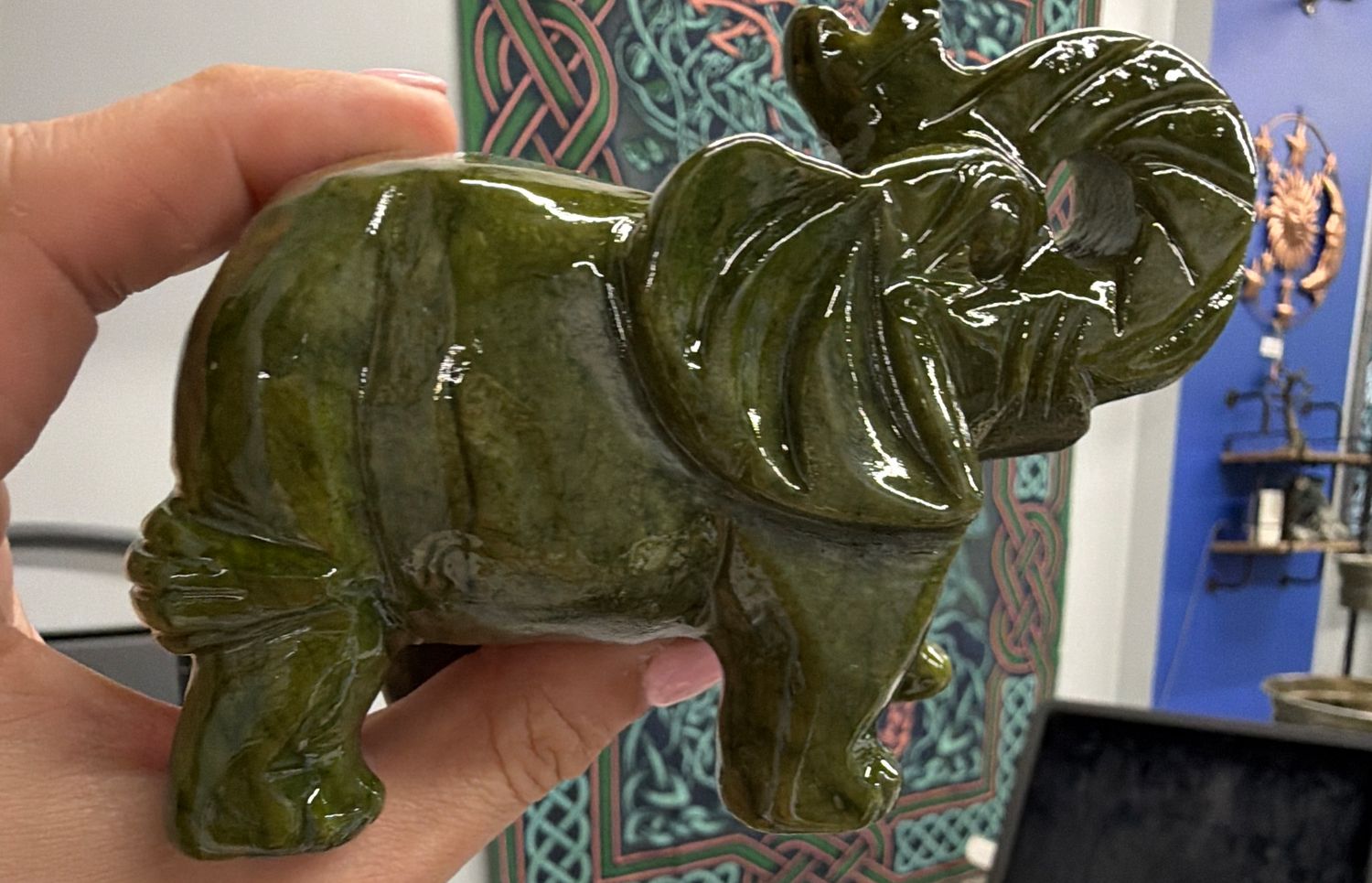 Nephrite Jade Elephant .