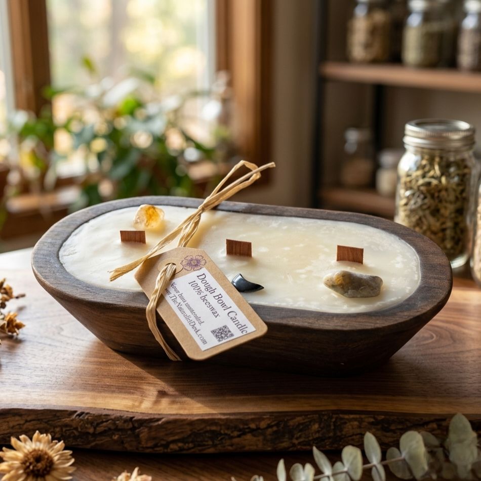 ​Triple-Wick Beeswax Dough Bowl Candle