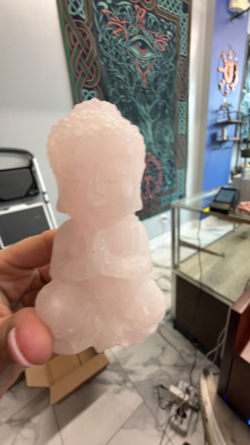 Rose Quartz Buddha 4”