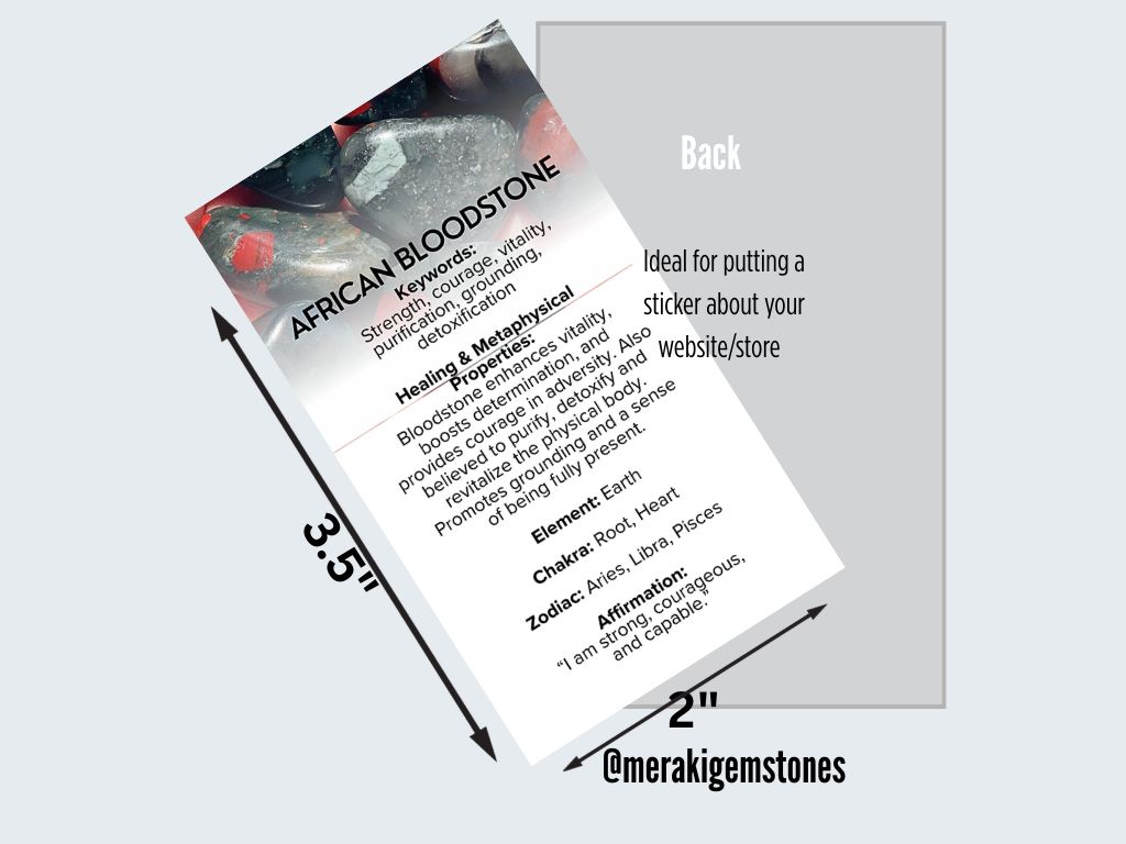 AFRICAN BLOODSTONE - Metaphysical Gemstone Information Card