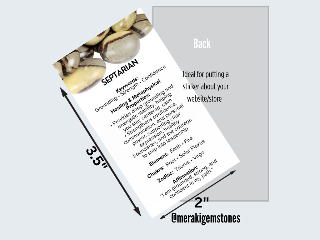 SEPTARIAN - Metaphysical Gemstone Information Card