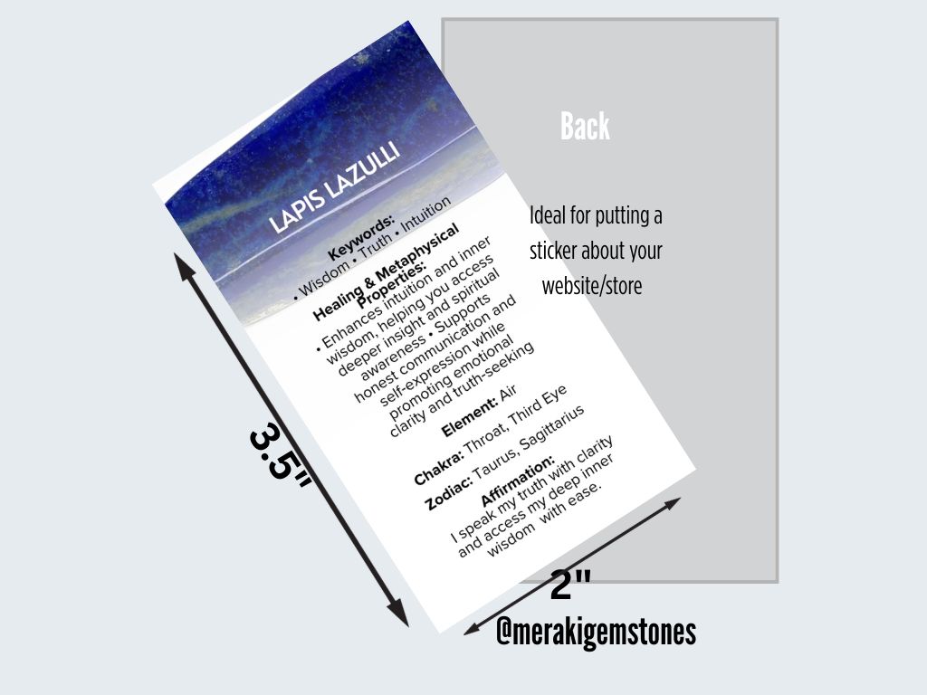 LAPIS LAZULLI - Metaphysical Gemstone Information Card