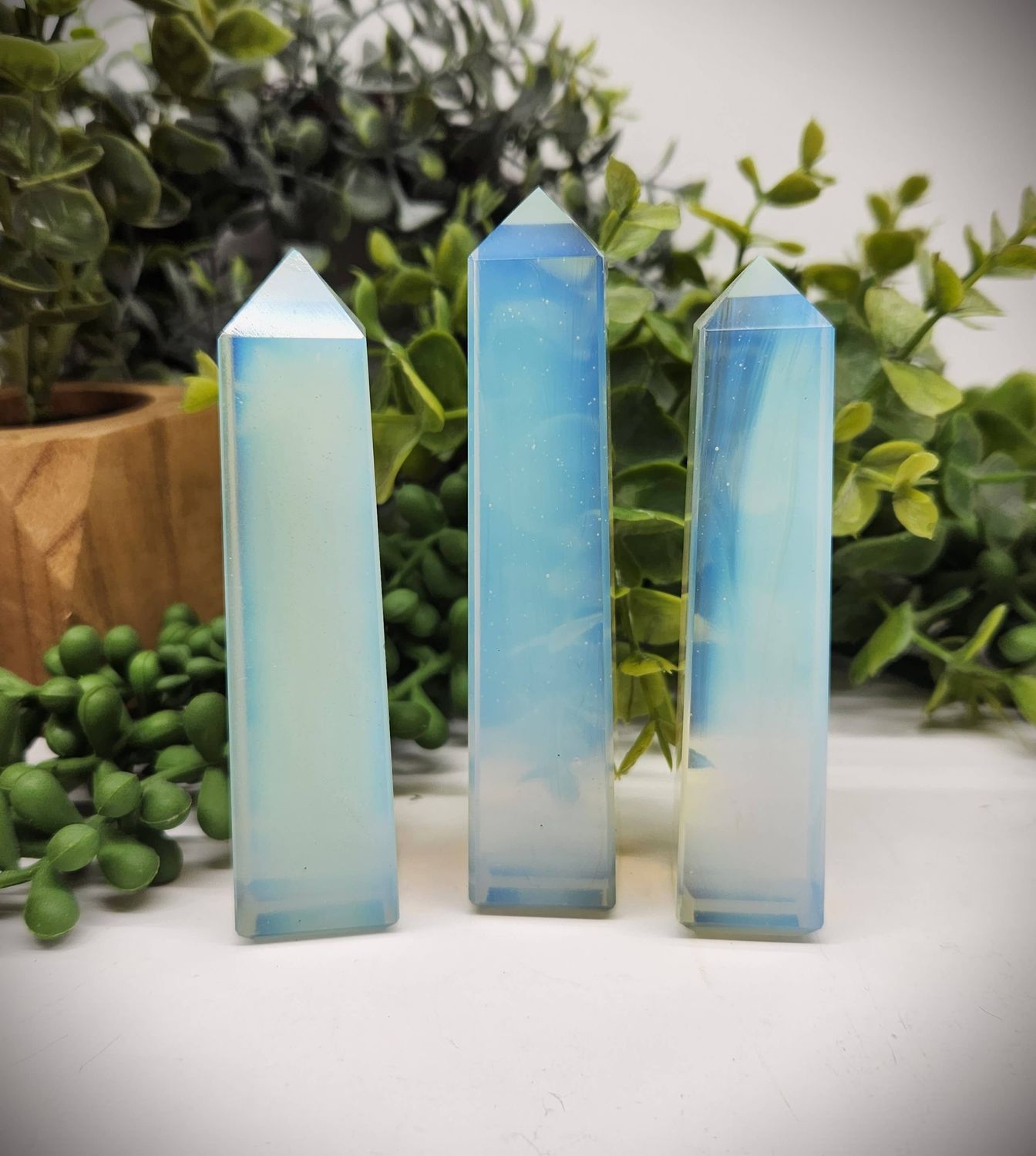 Opalite Gemstone 4-Sided Tower (Approx. 3.5-3.75"/8.9-9.5cm)