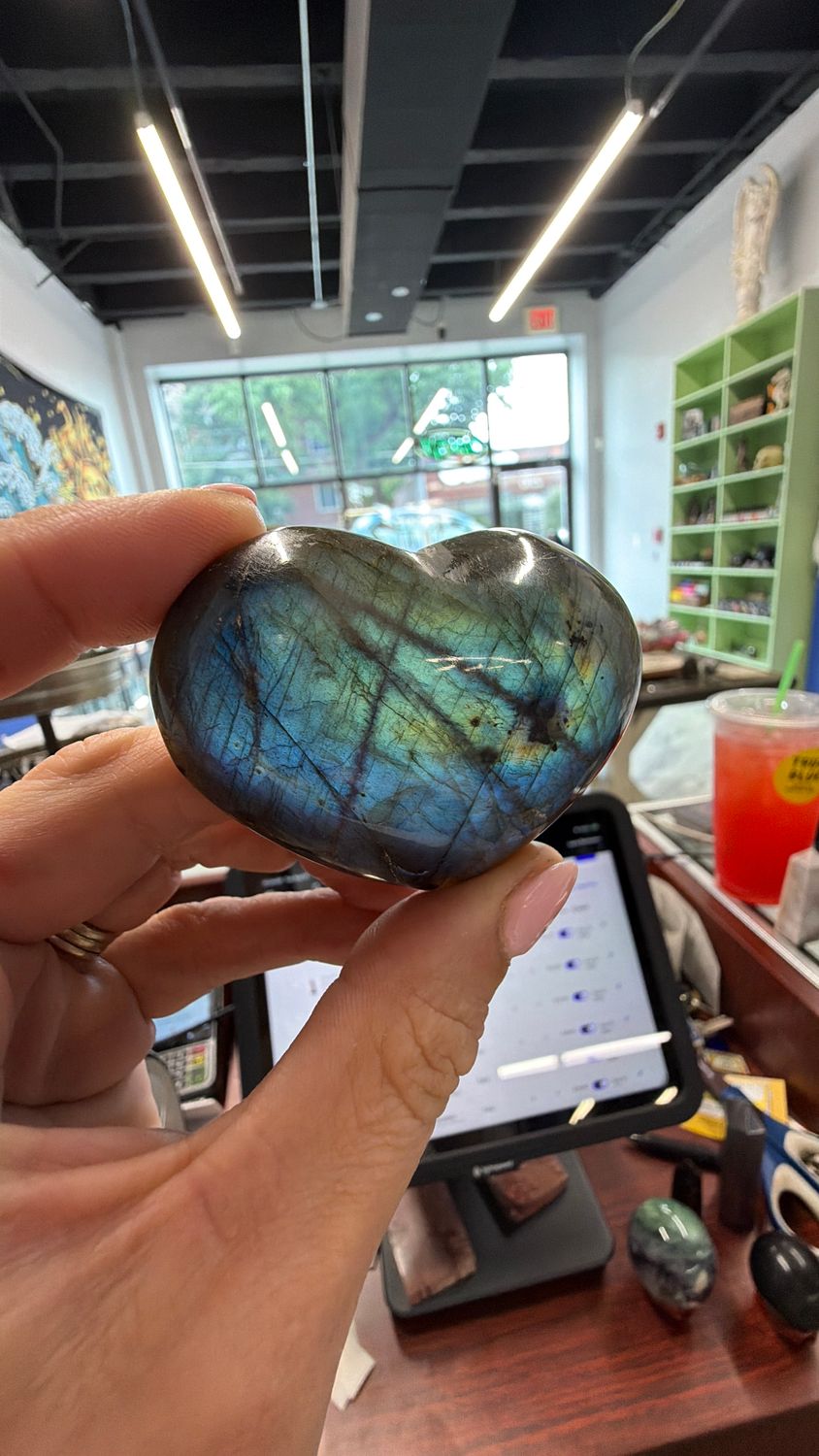 Labradorite Heart 2”