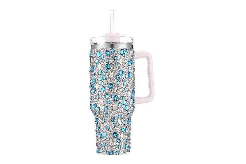Blinged Fashionable 40 oz Tumbler Cup with Handle 