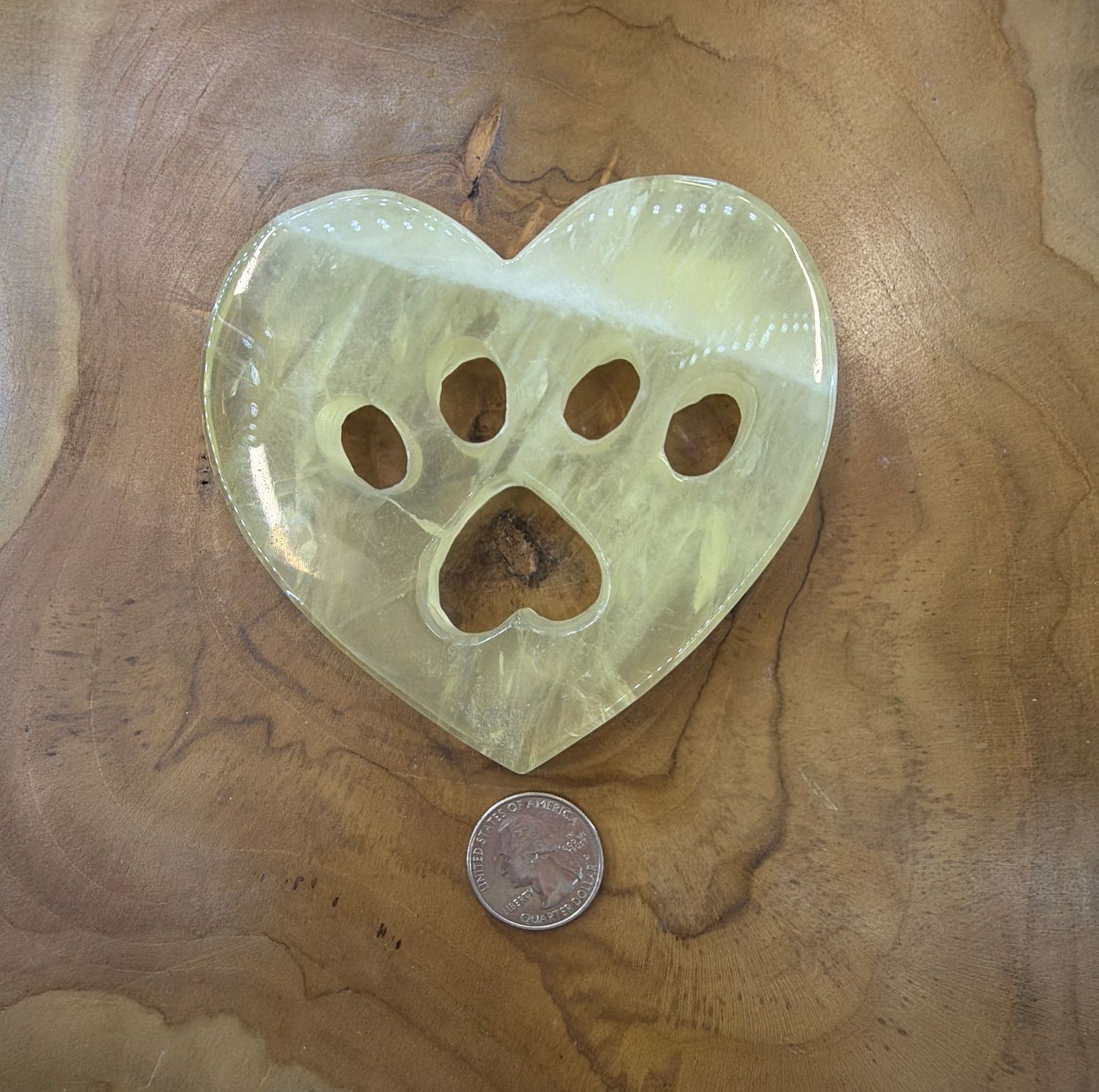 Citrine Heart/Paw 4”