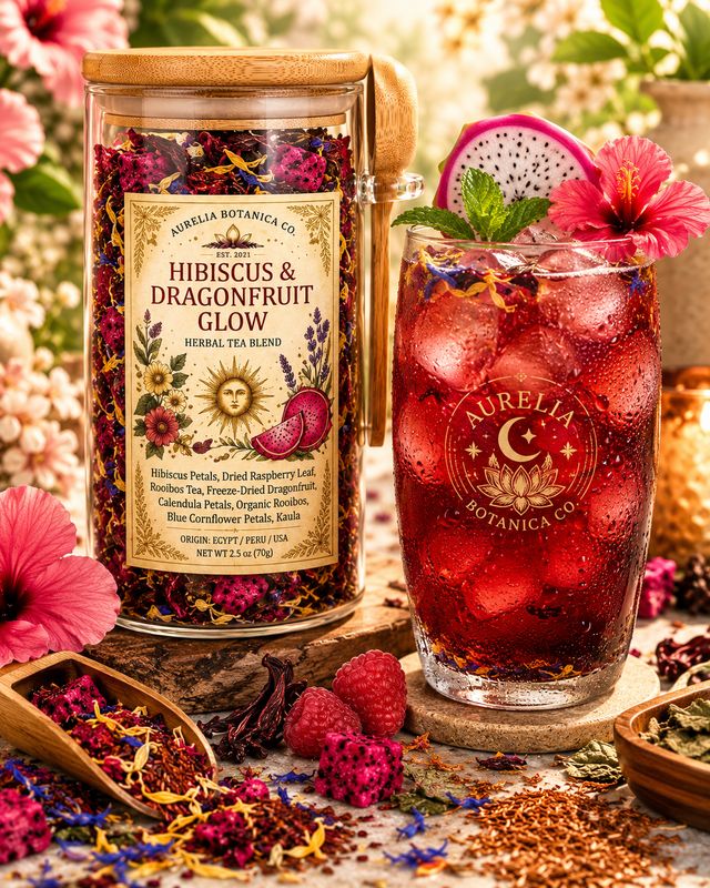 Hibiscus &amp; Dragonfruit Glow | Loose Leaf Herbal Tea | Fruity Botanical Tea