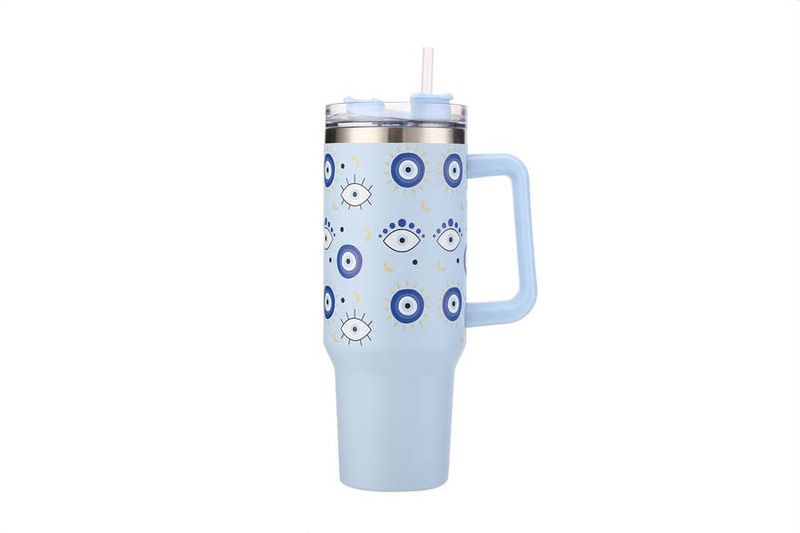 Printed EVIL EYE Theme Tumbler with Handle 40oz