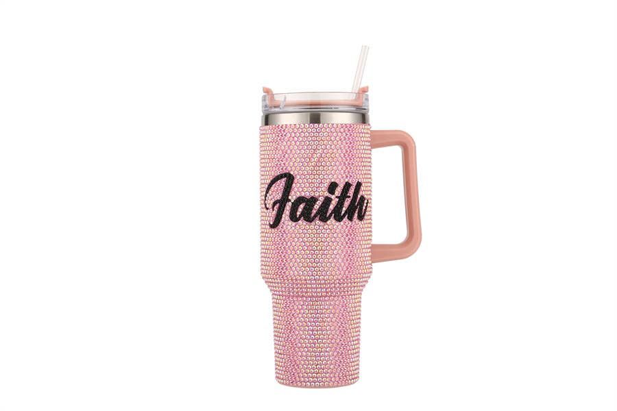 Ladies FAITH Blingy Tumbler with Handle Capacity 40oz