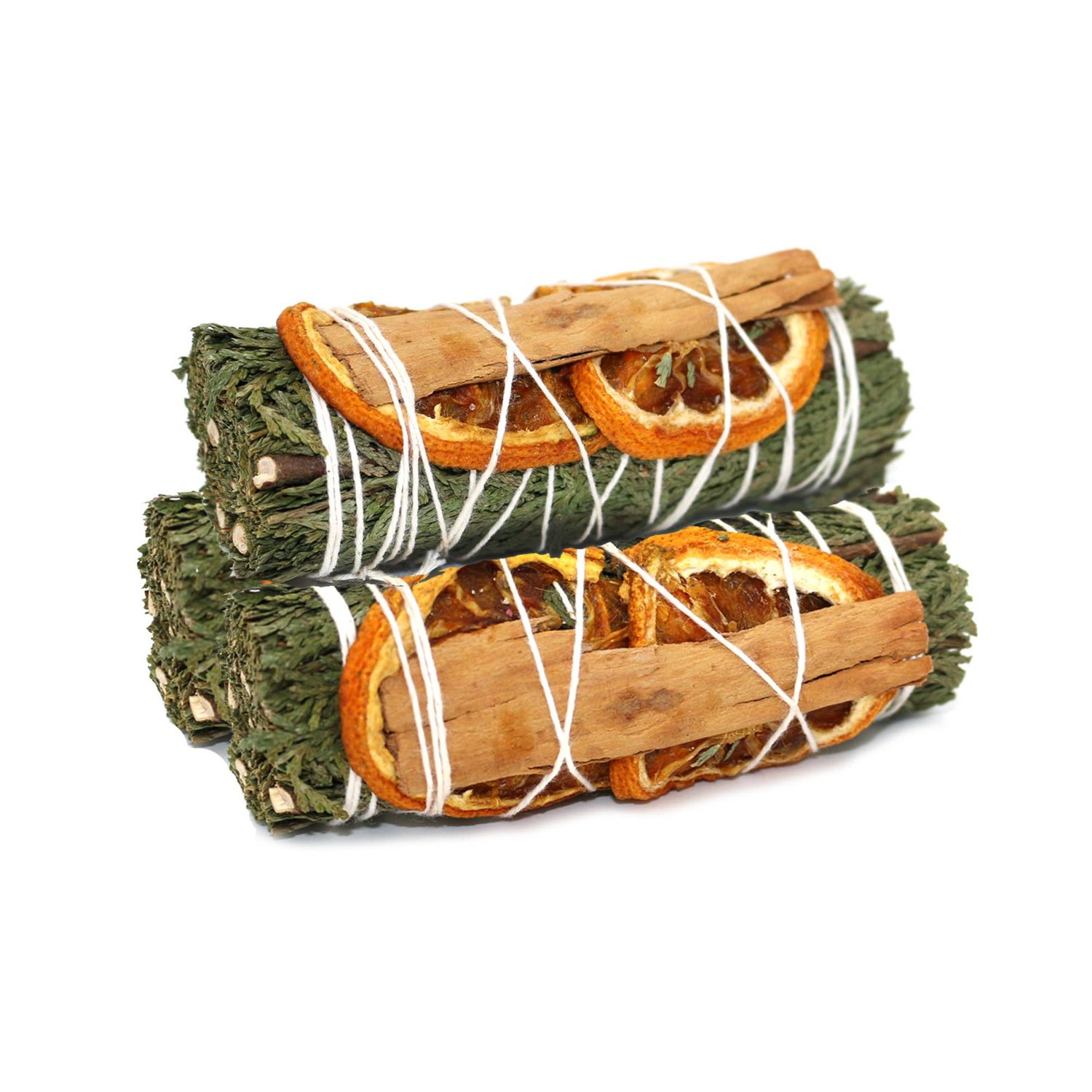 Smudge Stick Bundle - Cedar, Orange &amp; Cinnamon (4 in.)