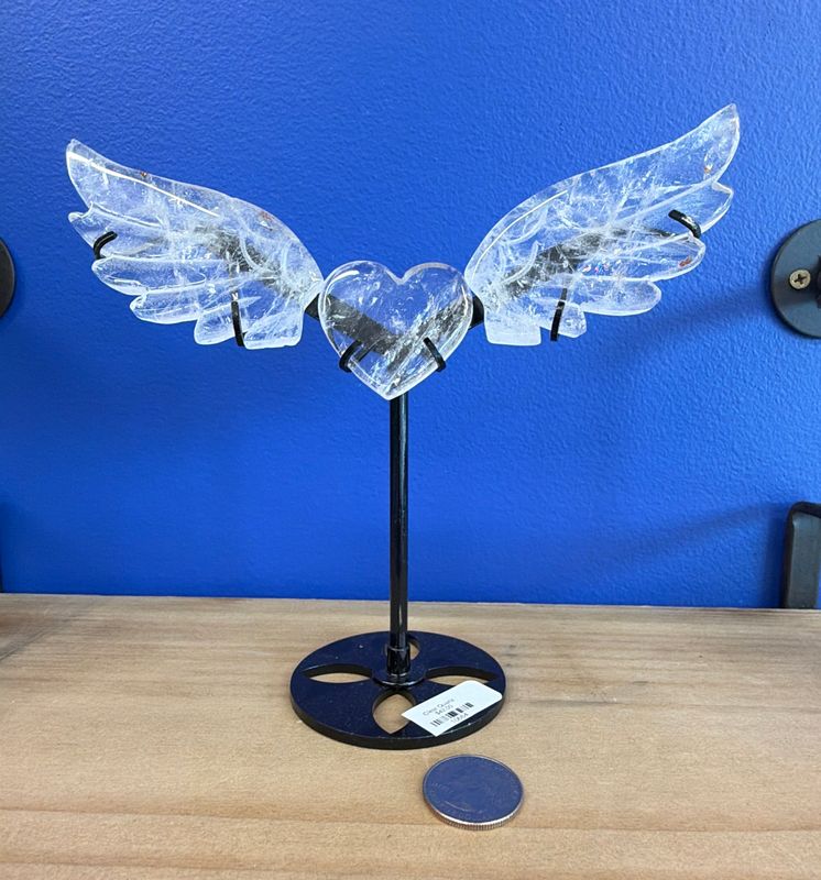 Clear Quartz Flying Heart