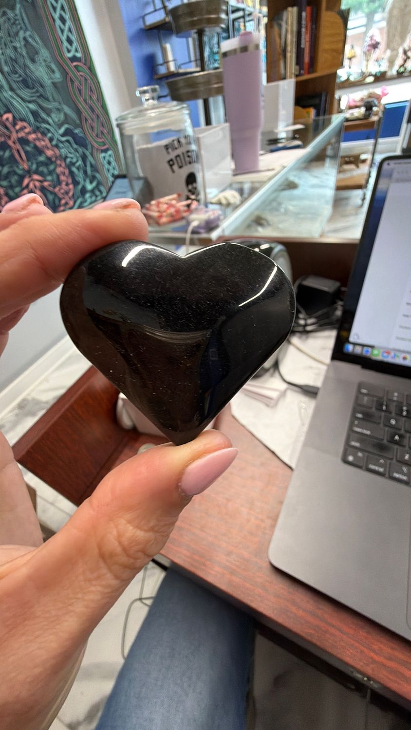Gold Obsidian Puffy Heart
