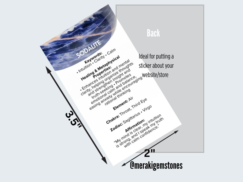 SODALITE - Metaphysical Gemstone Information Card