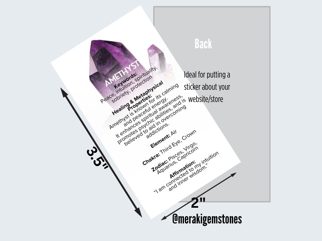 AMETHYST - Metaphysical Gemstone Information Card