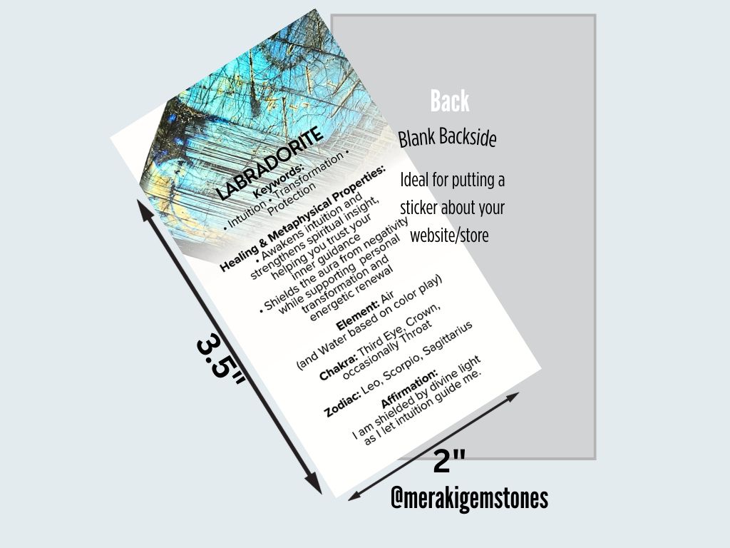 LABRADORITE - Metaphysical Gemstone Information Card