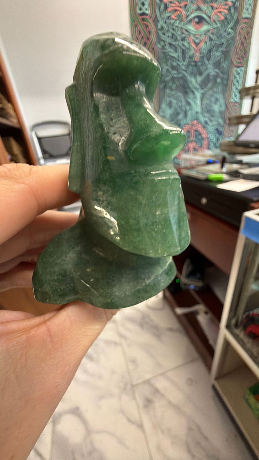 Aventurine Easter Island Head
