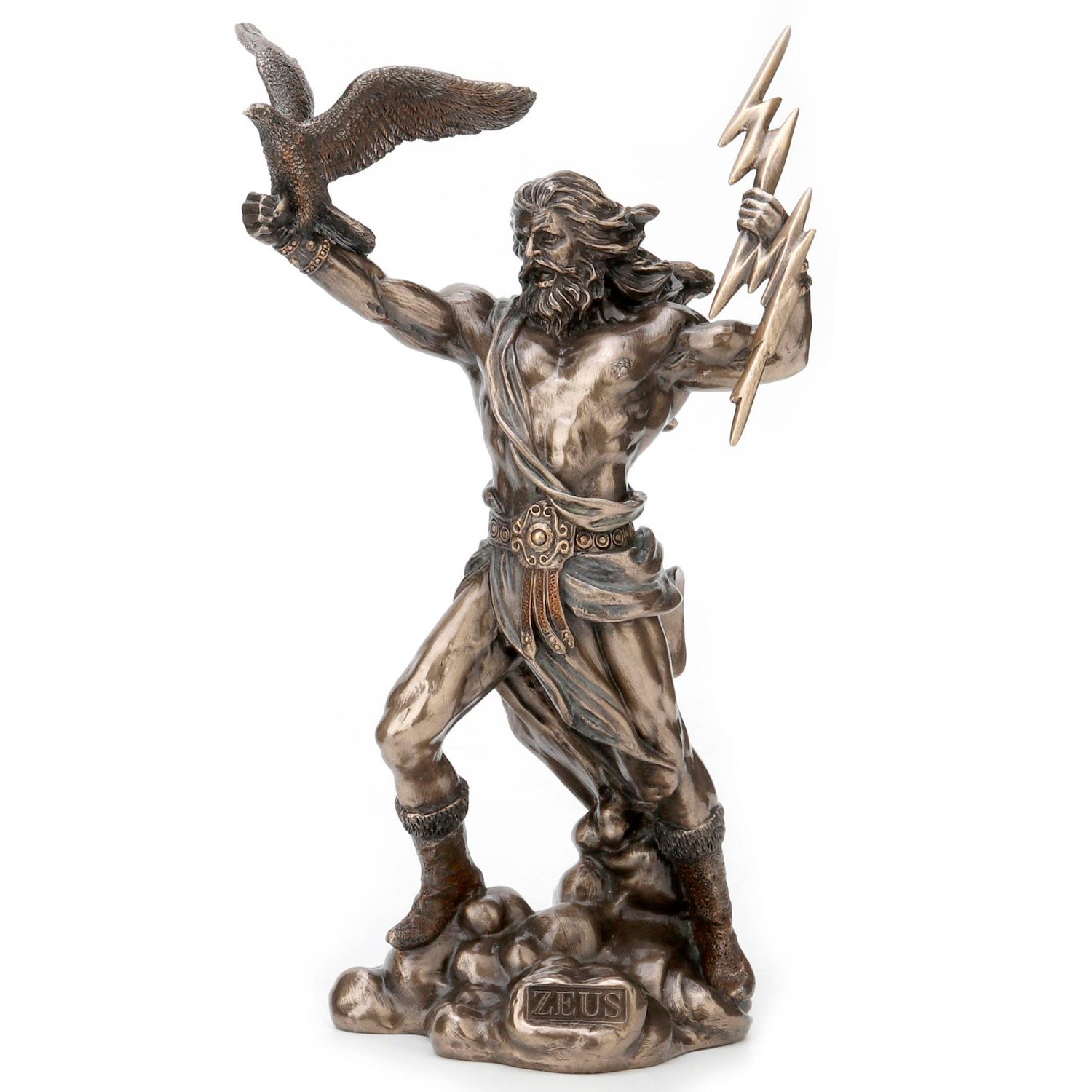 Greek God Zeus Holding Thunderbolt With Eagle