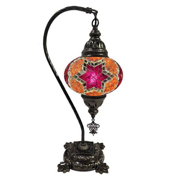 Hanging Mosaic Desk Lamp - Red glass mosaic star