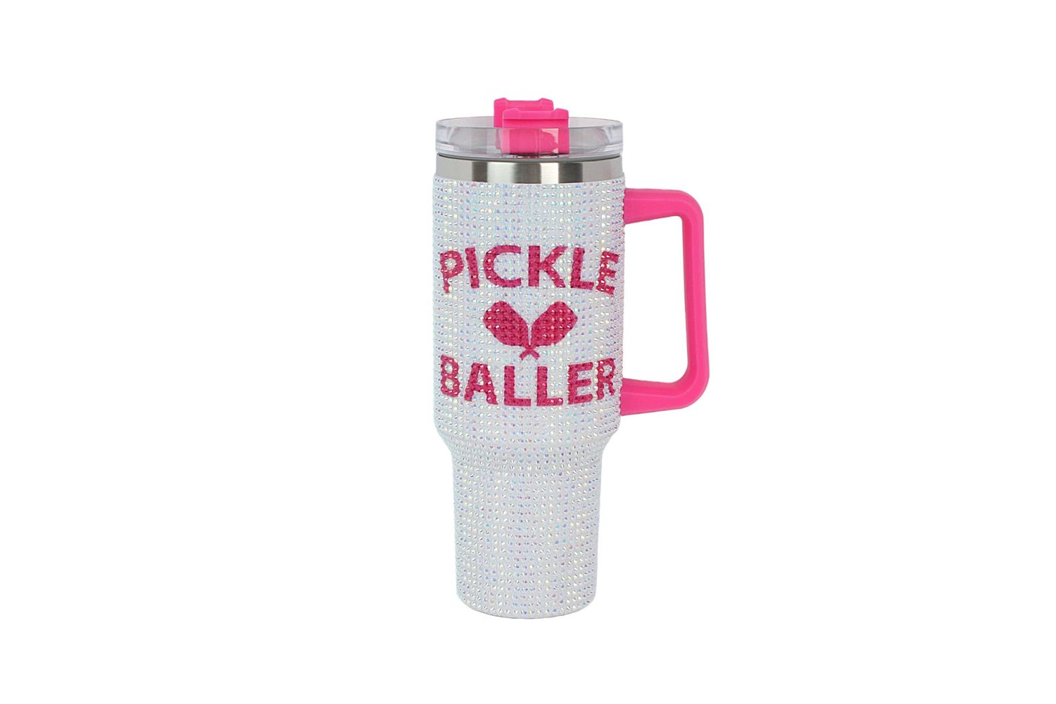 Ladies Blinged out PICKLE BALLER Themed Tumbler Cup