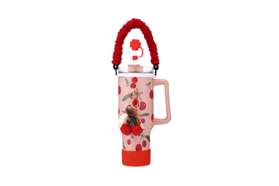 Cherries Themed Tumbler With Accessories 40oz