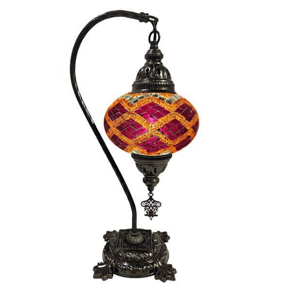 Hanging Mosaic Desk Lamp - 3 row mosaic glass diamond 