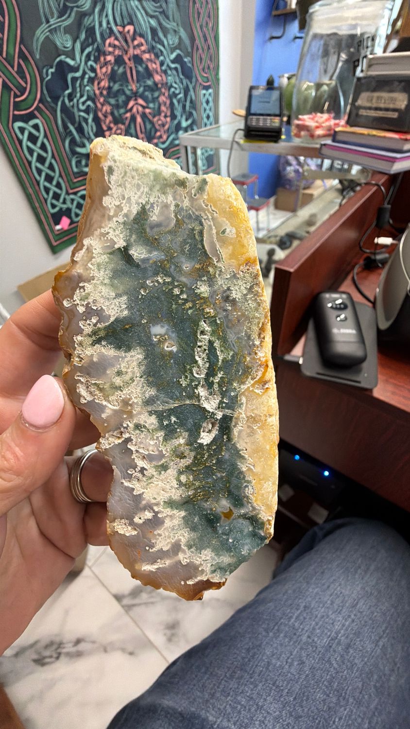 Teal Moss Agate Slab
