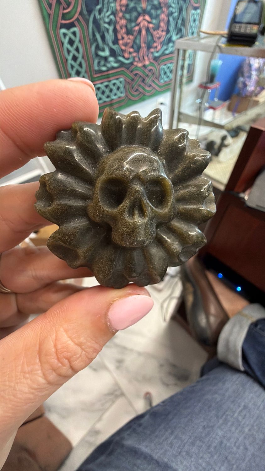 Gold Obsidian Flower 2”