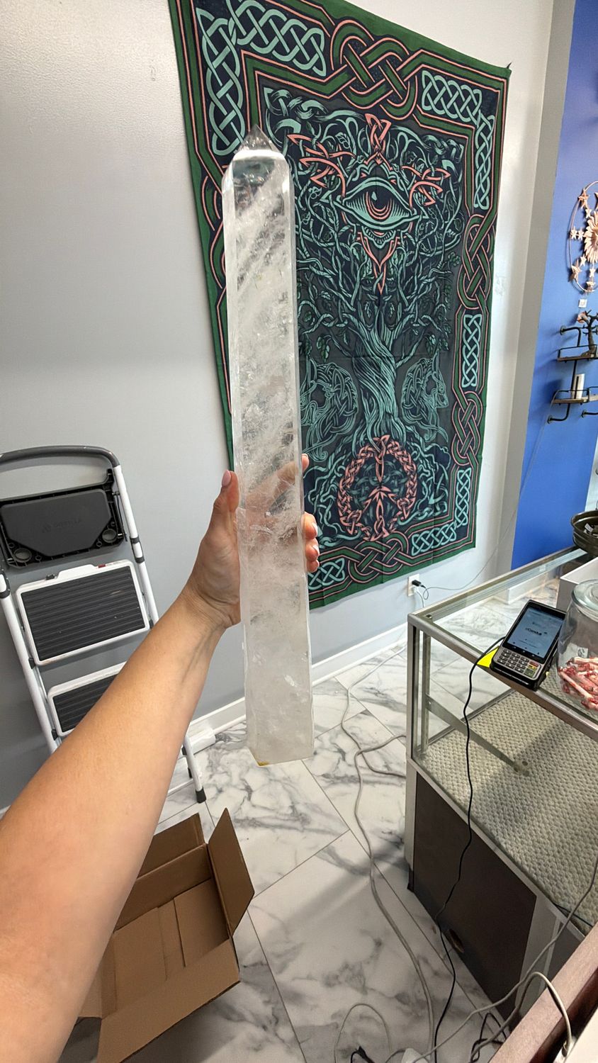 Giant Clear Quartz Tower 19.5”