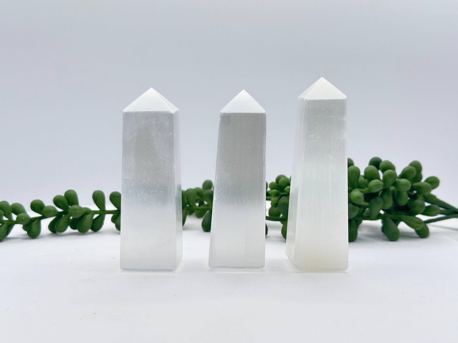 Selenite Tower Obelisk 4 Faceted 7.5CM Aprox