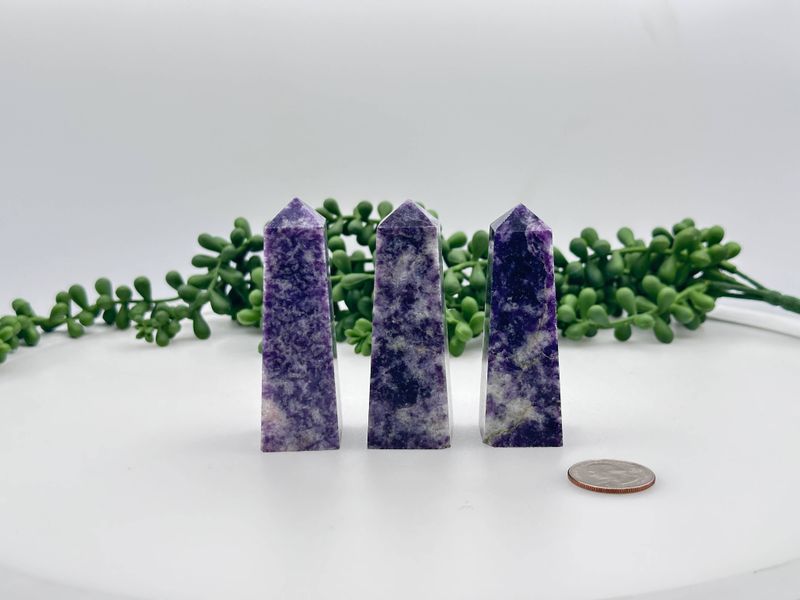 Lepidolite Gemstone Tower Obelisk 4 Faceted 7.5CM Aprox