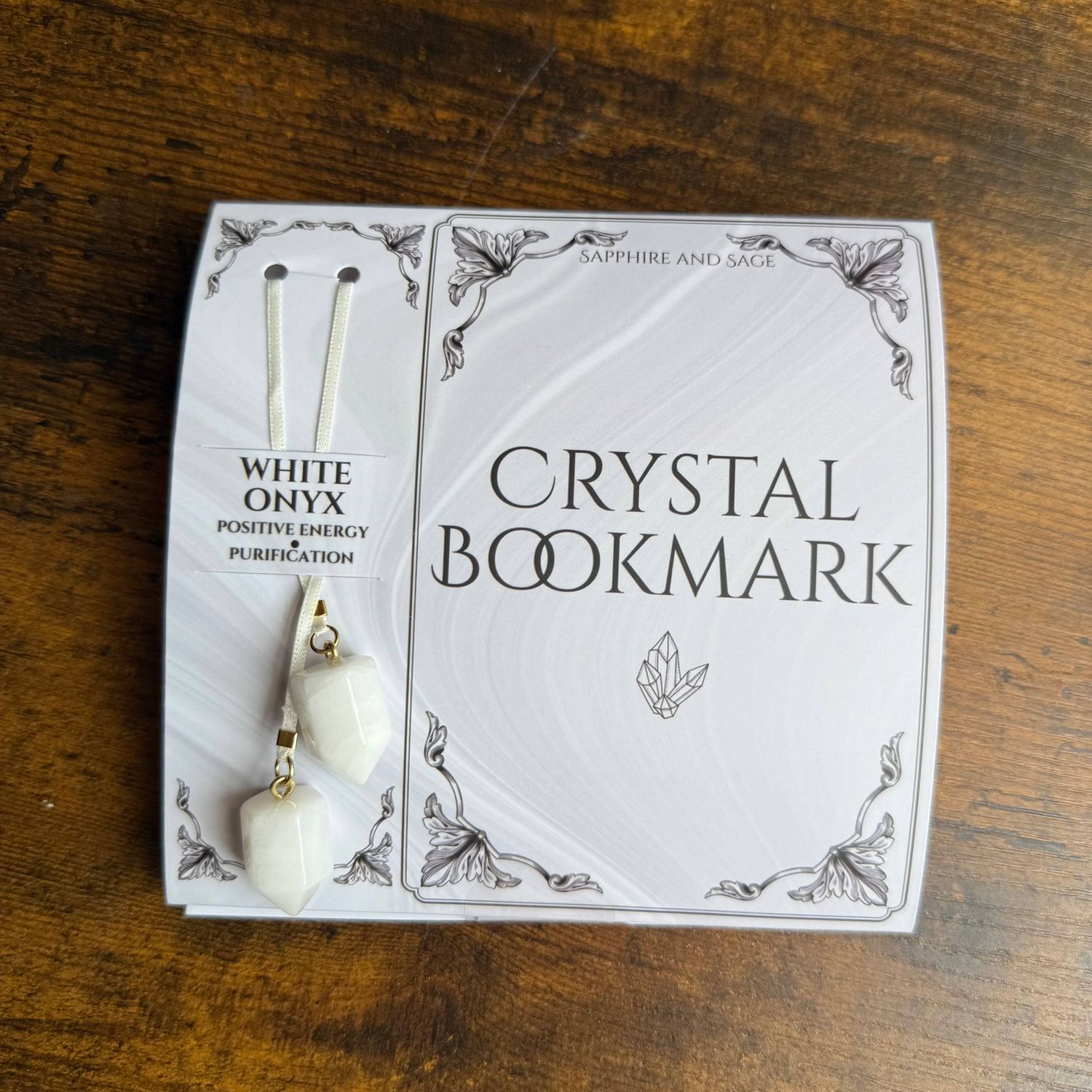 Crystal Bookmark – White Onyx