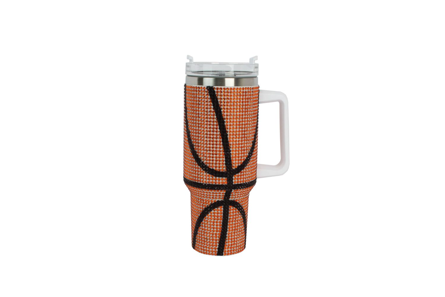 Basket Ball Theme Rhinestone Print Tumbler Cup