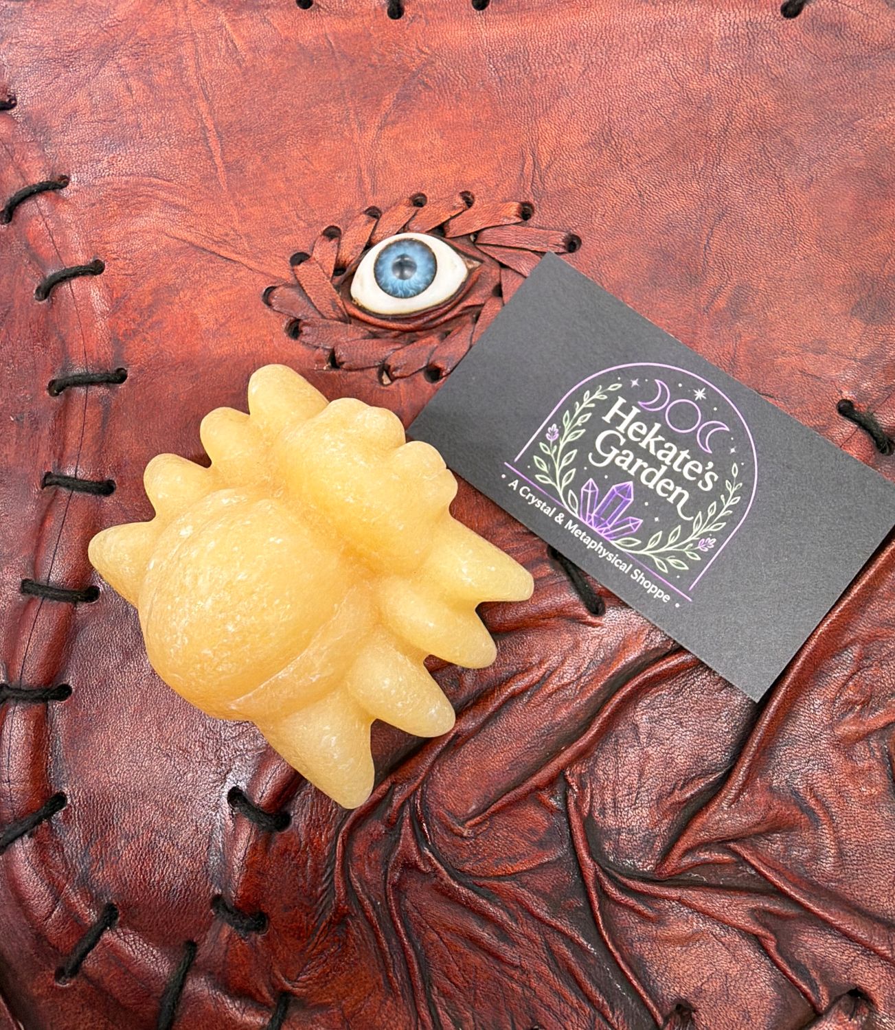 Orange Calcite Spider 3”