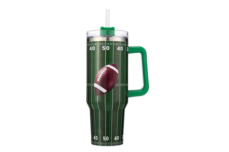 Ladies Football Printed Tumbler with Handle 40oz`