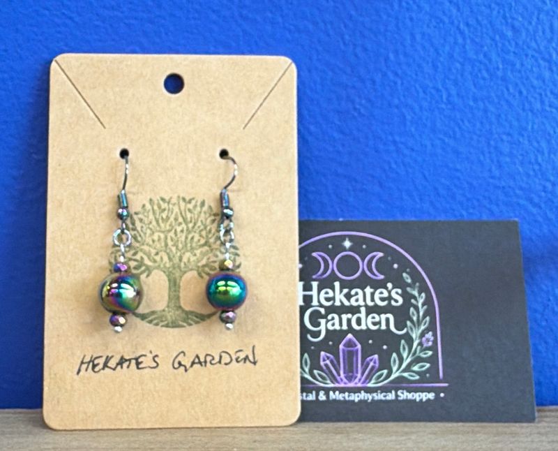Aura Hematite Drop Earrings