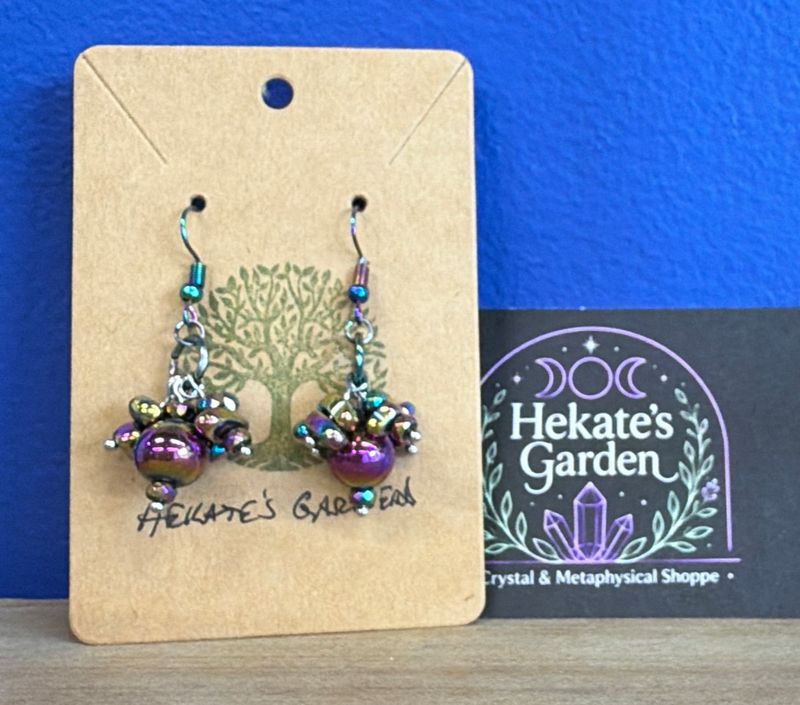 Aura Hematite Cluster Earrings