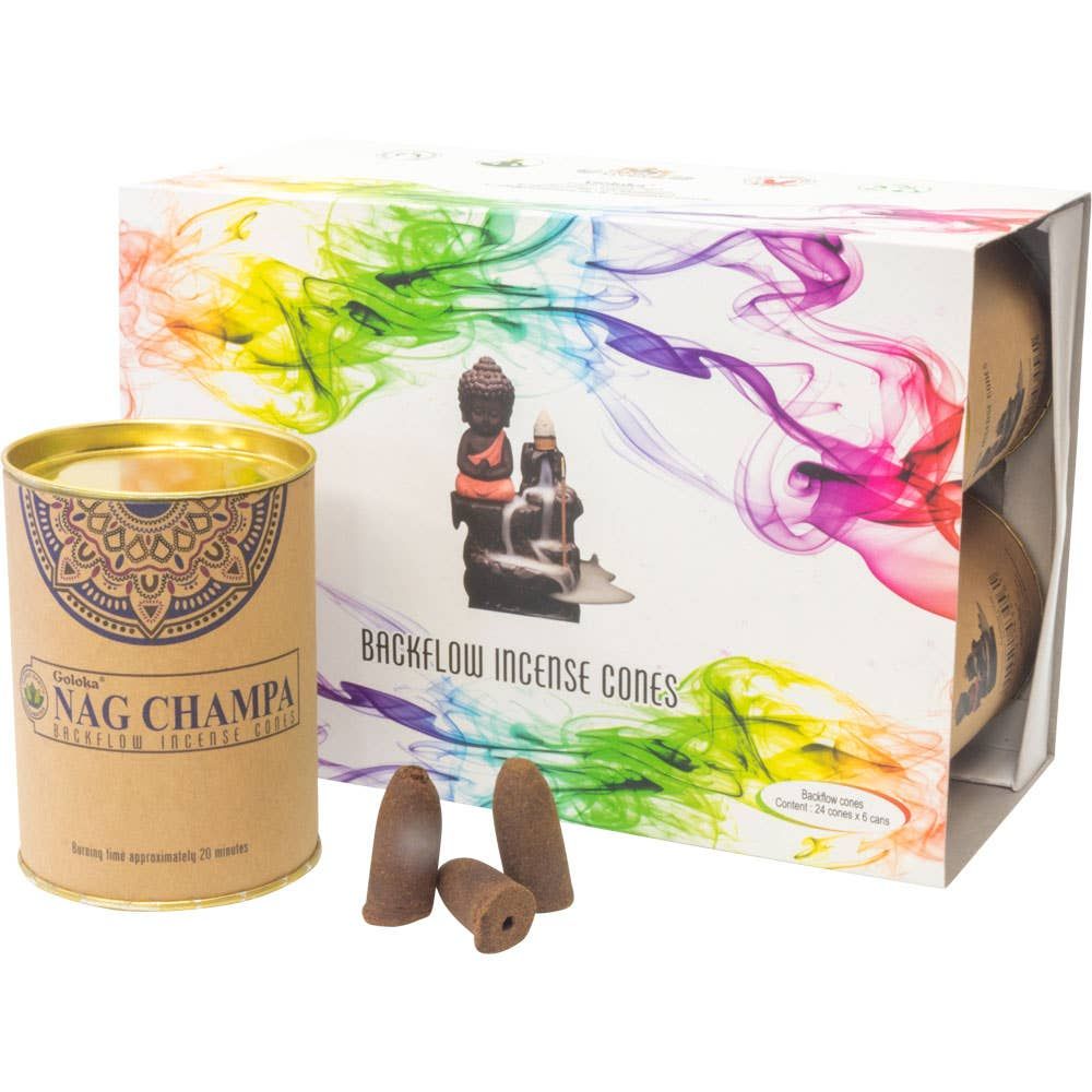 Goloka Backflow Cones 6 Cans of 24 - Nag Champa (Each)