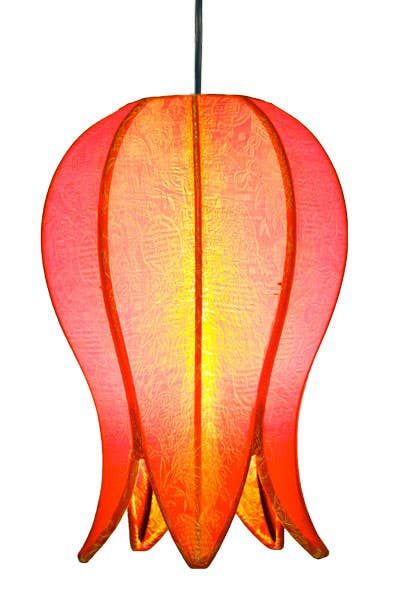 Hanging Flowering Lotus Lamp Small - Citrus
