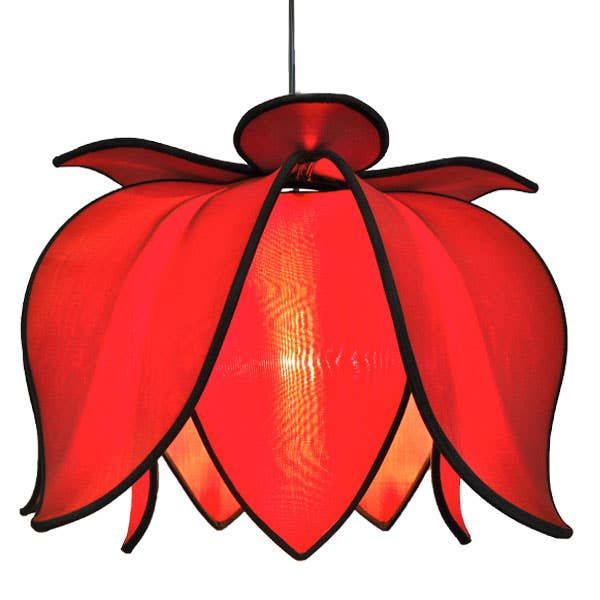 Hanging Blooming Lotus Lamp - Red