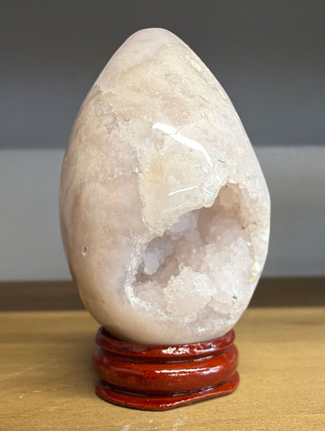 Flower Agate Egg w/ Druzy