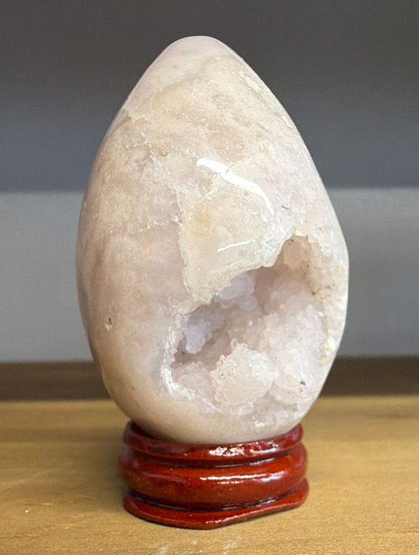 Flower Agate Egg w/ Druzy