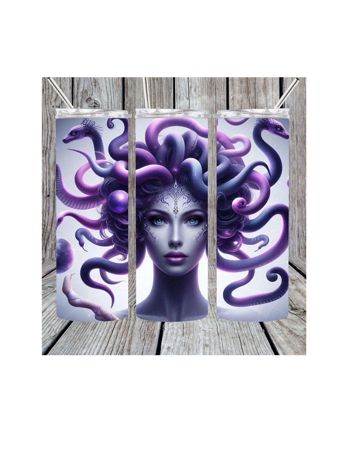 Purple medusa tumbler