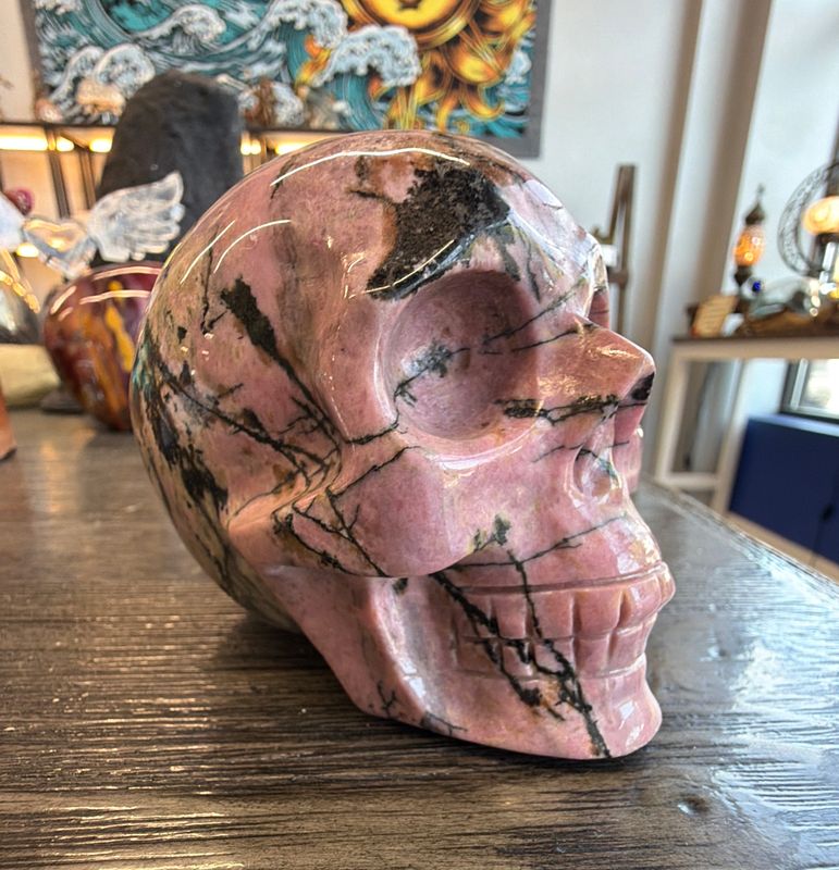 Rhodonite Skull